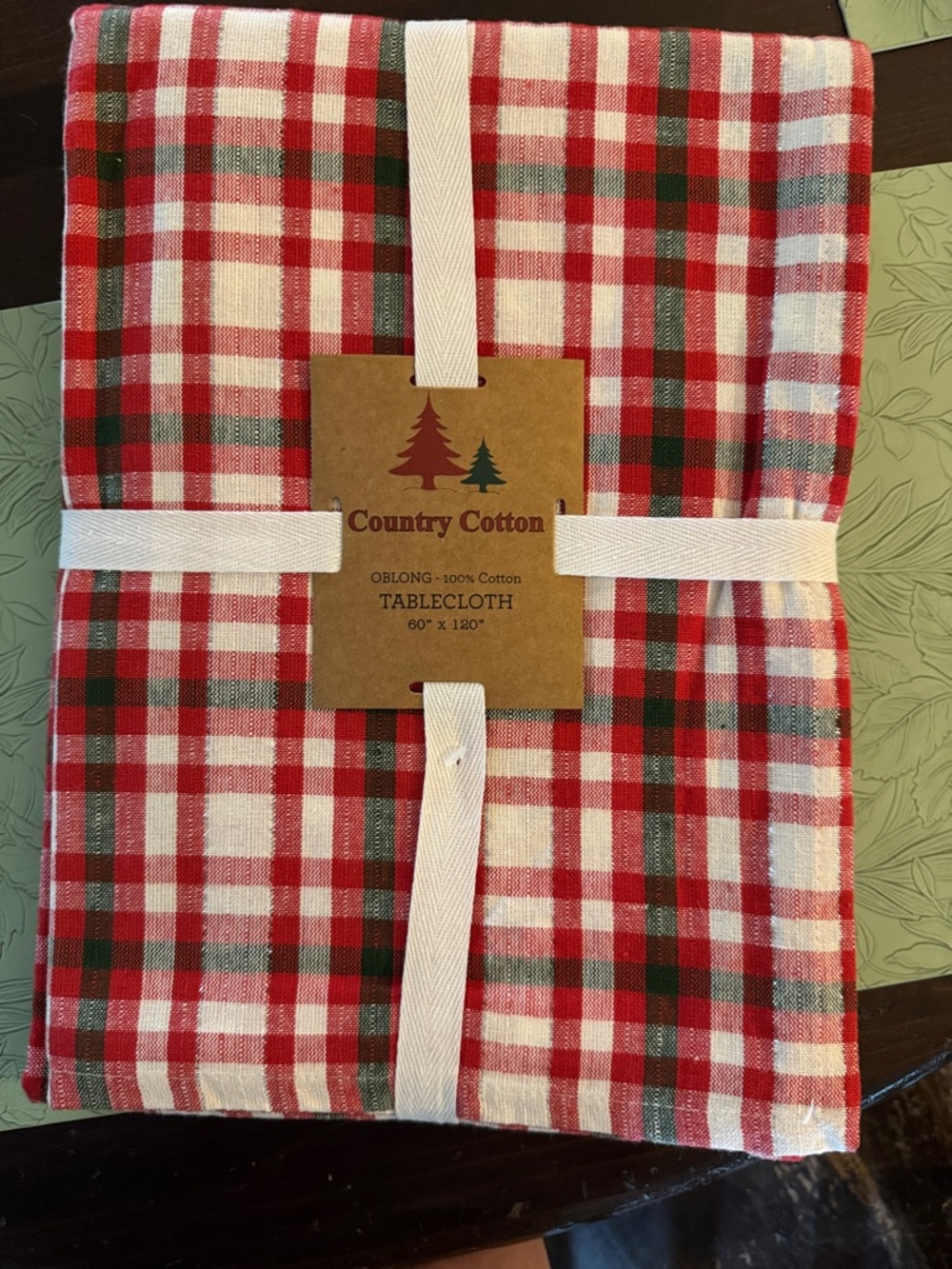 Red & Green Plaid Cotton Tablecloth